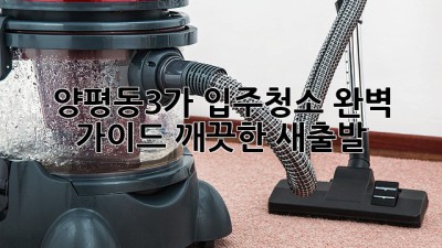 양평동3가 입주청소 완벽 가이드: 깨끗한 새출발!