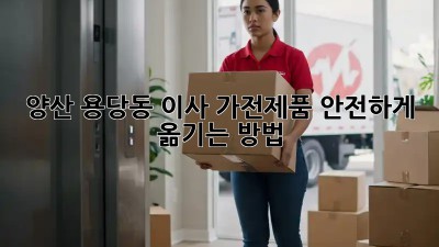 양산 용당동 이사, 가전제품 안전하게 옮기는 방법!